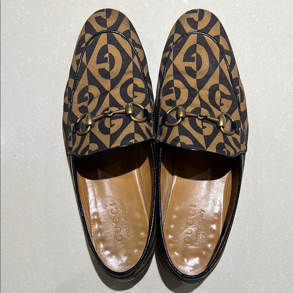 Gucci Men's Geometric Canvas Loafers